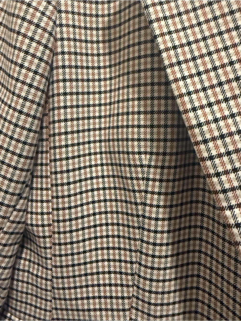 Bar III Beige and Black Windowpane Blazer with Ruched Sleeves - Picture 3 of 5